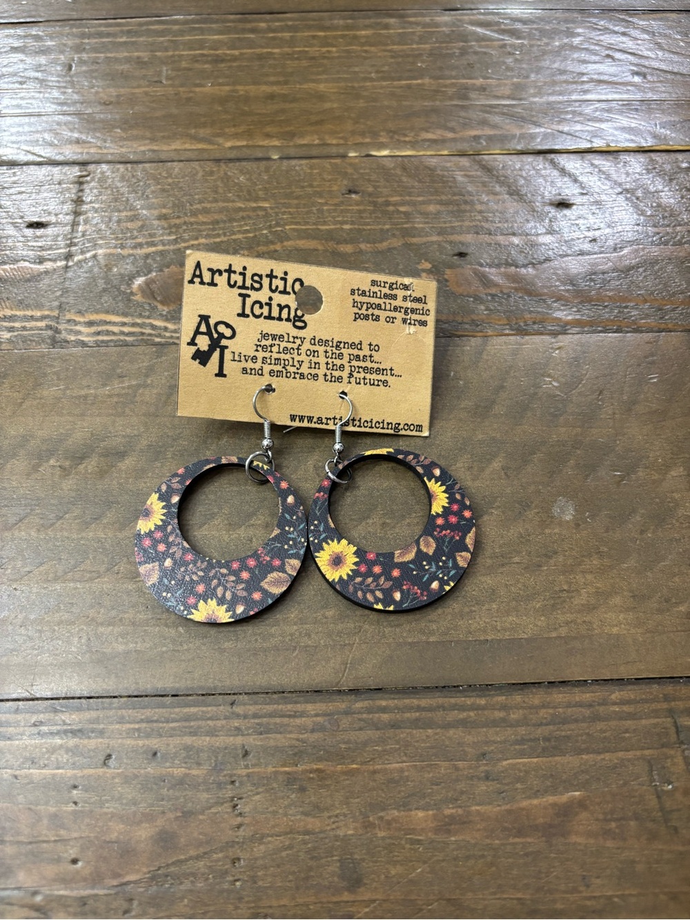 Artistic Icing Hypoallergenic Floral Dangle Earrings